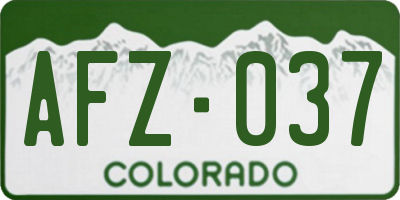 CO license plate AFZ037