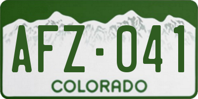 CO license plate AFZ041