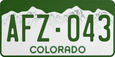 CO license plate AFZ043
