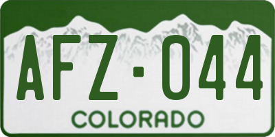 CO license plate AFZ044