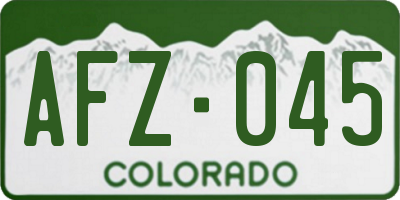 CO license plate AFZ045