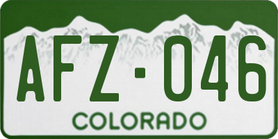 CO license plate AFZ046
