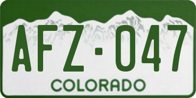 CO license plate AFZ047