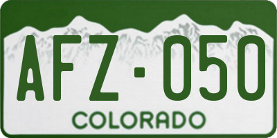 CO license plate AFZ050