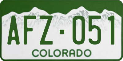 CO license plate AFZ051