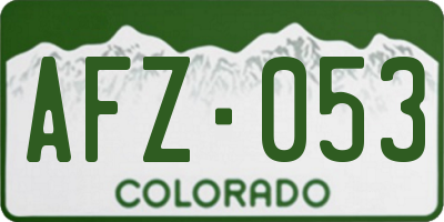 CO license plate AFZ053