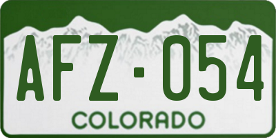 CO license plate AFZ054