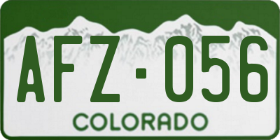 CO license plate AFZ056