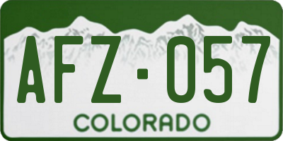 CO license plate AFZ057