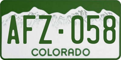 CO license plate AFZ058