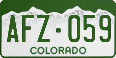 CO license plate AFZ059