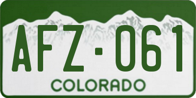 CO license plate AFZ061