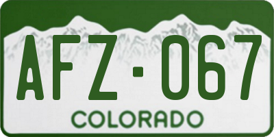 CO license plate AFZ067