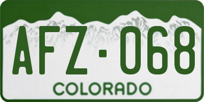CO license plate AFZ068