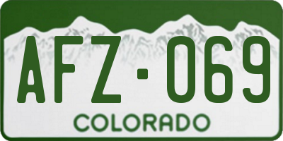CO license plate AFZ069
