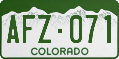 CO license plate AFZ071