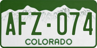CO license plate AFZ074