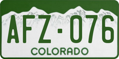 CO license plate AFZ076