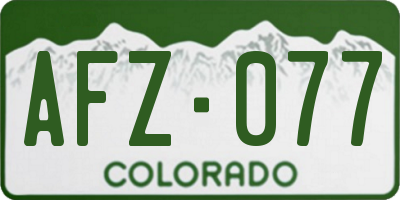 CO license plate AFZ077