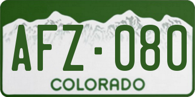 CO license plate AFZ080