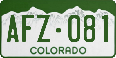 CO license plate AFZ081
