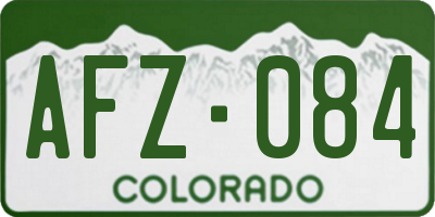 CO license plate AFZ084