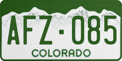 CO license plate AFZ085