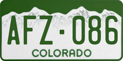 CO license plate AFZ086