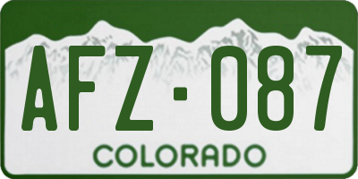 CO license plate AFZ087