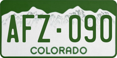 CO license plate AFZ090