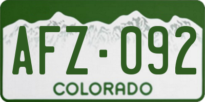 CO license plate AFZ092