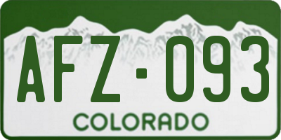 CO license plate AFZ093