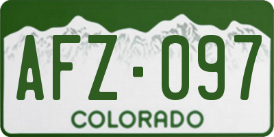 CO license plate AFZ097