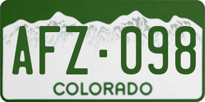 CO license plate AFZ098