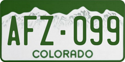 CO license plate AFZ099