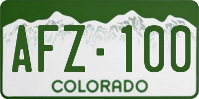 CO license plate AFZ100