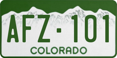 CO license plate AFZ101