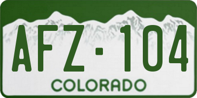 CO license plate AFZ104