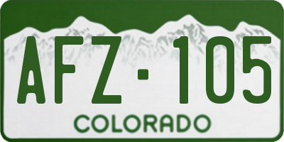 CO license plate AFZ105