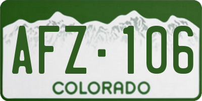 CO license plate AFZ106