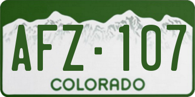 CO license plate AFZ107