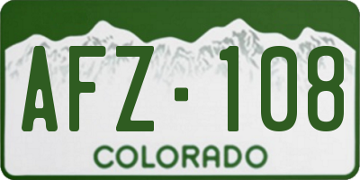 CO license plate AFZ108