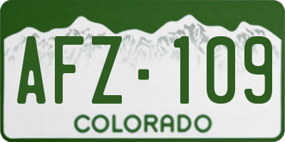 CO license plate AFZ109