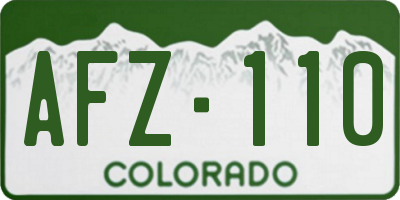 CO license plate AFZ110