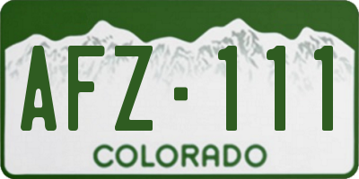 CO license plate AFZ111