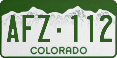 CO license plate AFZ112