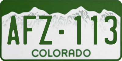 CO license plate AFZ113