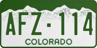 CO license plate AFZ114