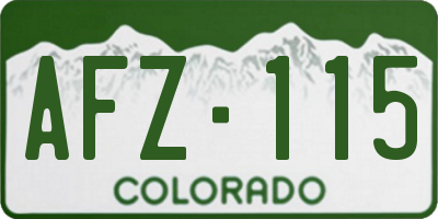 CO license plate AFZ115