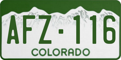 CO license plate AFZ116